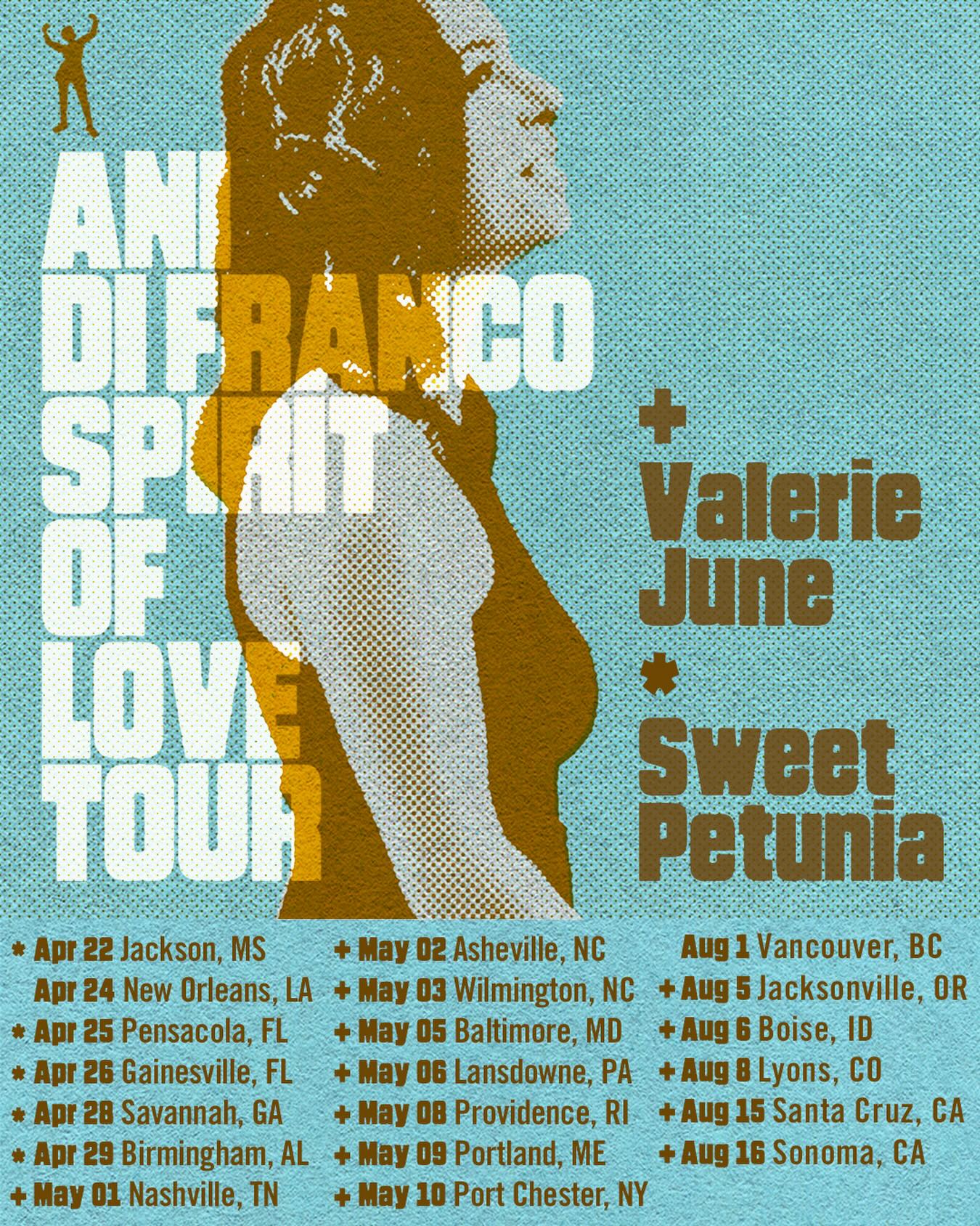 Ani DiFranco Spirit Of Love Tour Poster 2026